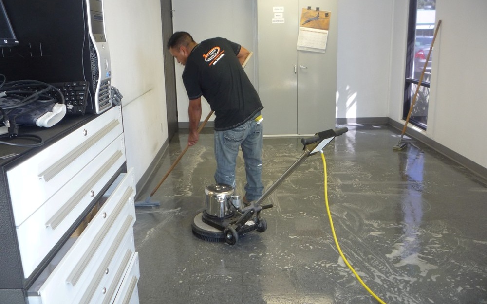 Linoleum Stripping Waxing Gloss or Matte Finish Commercial Floor Cleaning Services